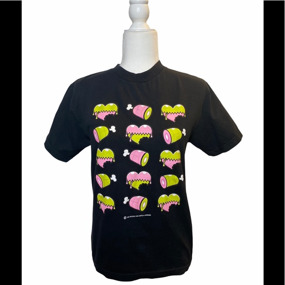 Hearts & Ham Graphic Black Tee - Picture 2 of 4